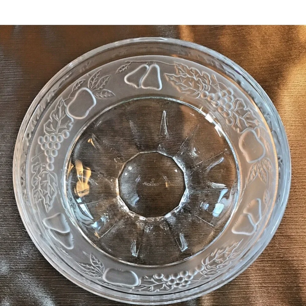 Vintage Natchmann Crystal Frosted Fruit Banded Serving Bowl - Picture 5 of 6